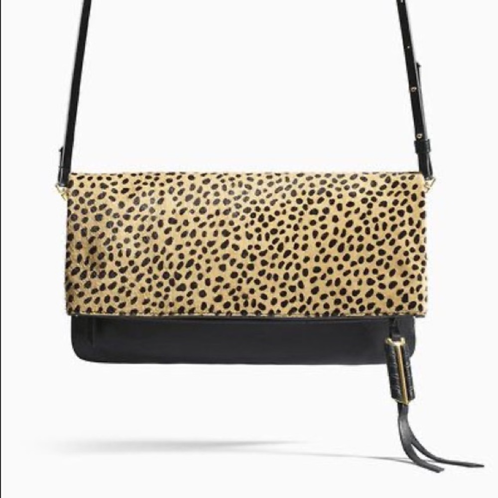 COVET - Crosby Leopard Calf Hair Crossbody/Clutch